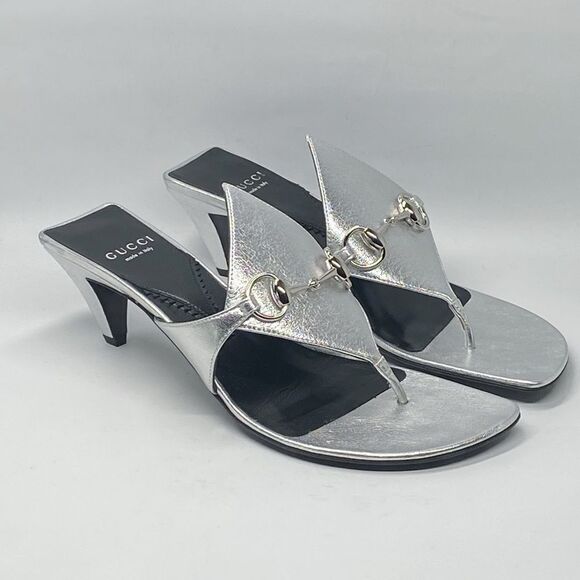 Gucci Horsebit Metallic Leather Thong Sandals size 38 - Picture 5 of 16